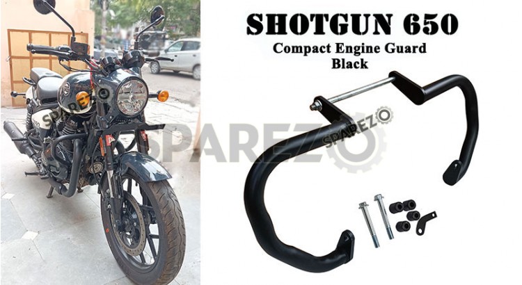 Fit For Royal Enfield Shotgun 650 Compact Engine Guard Pair Black - SPAREZO